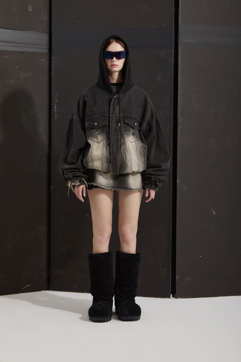 COVER DENIM JACKET -BLACK