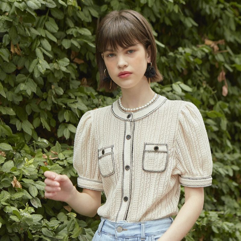 VITALSIGN（バイタルサイン）の「[LINE] Lace Stitch Puff Blouse（Tops）」