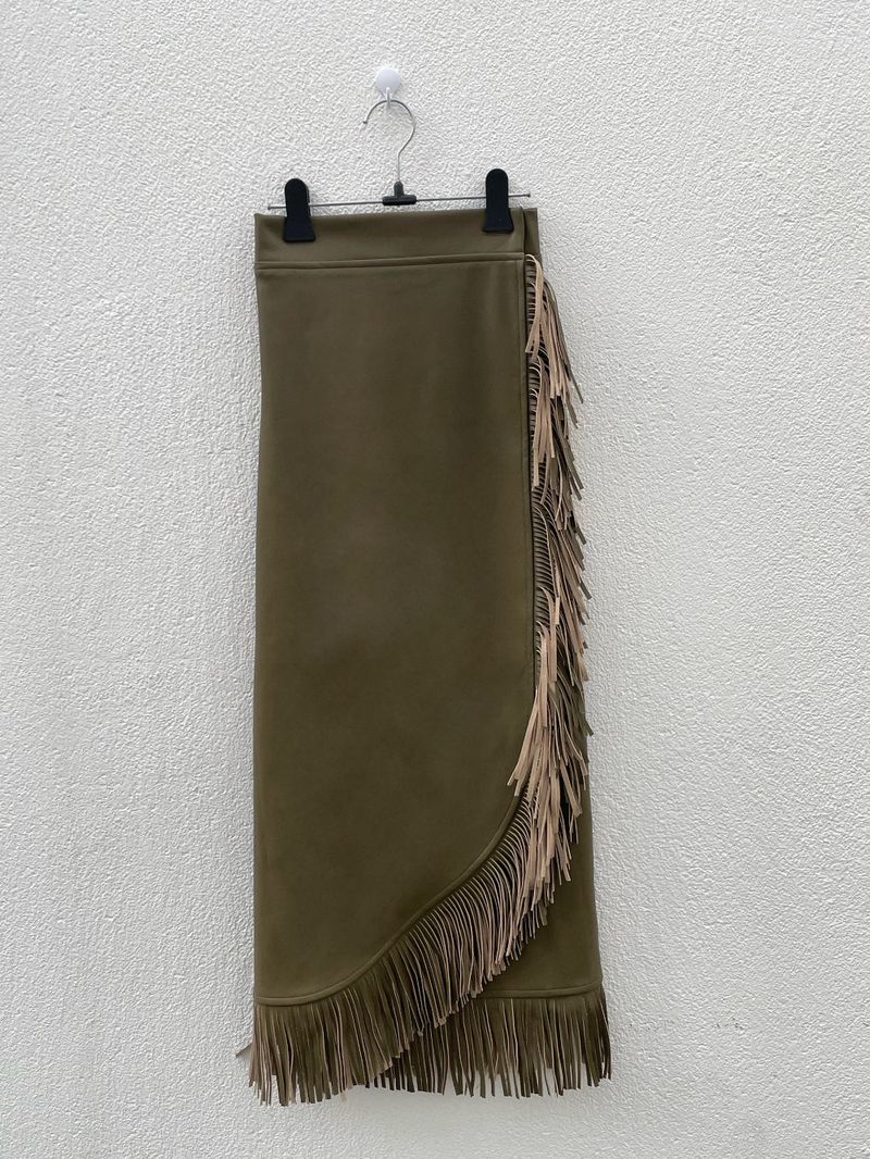 Tassel Leather Wrap Set(outer&skirt)
