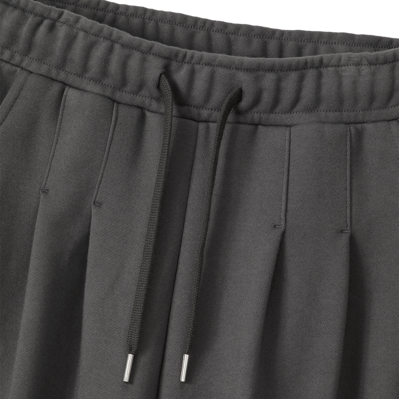 Soft Touch Washed Balloon Wide Sweatpants - CHARCOAL