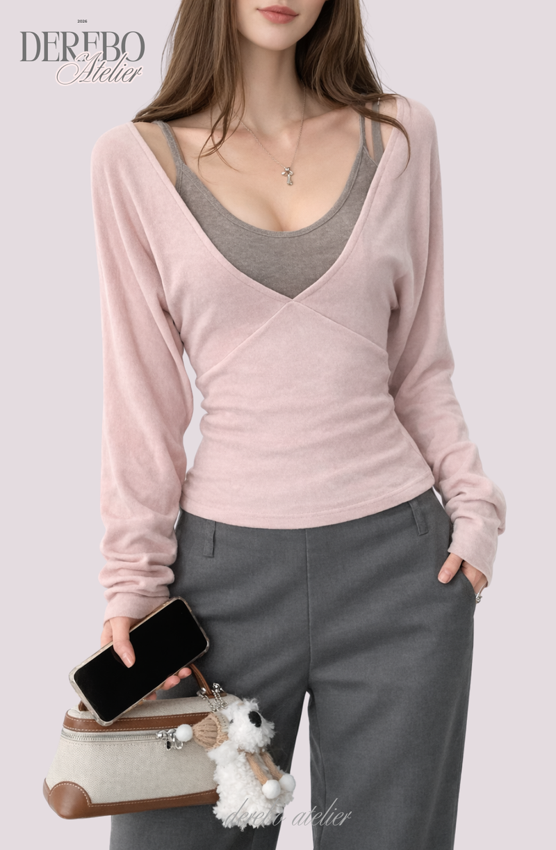 Renea Pink Layered Two-Piece Knitwear