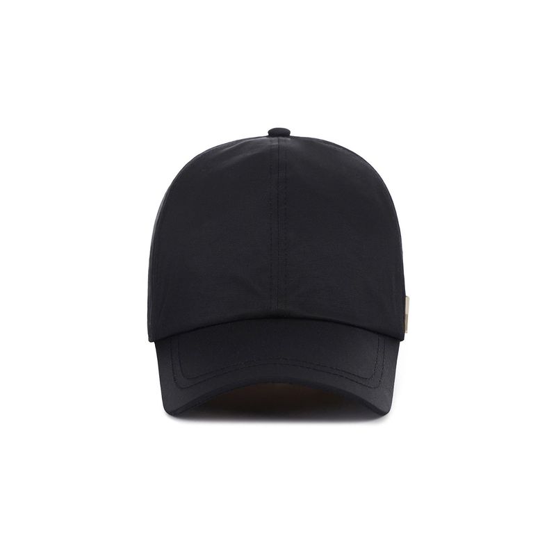 Stud Logo Nylon Newsboy Ball Cap Black