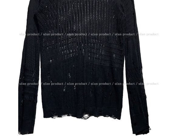 Luffy Openwork Damage Long Knit