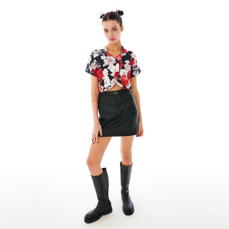 Tulip Shirt [Black Flower]
