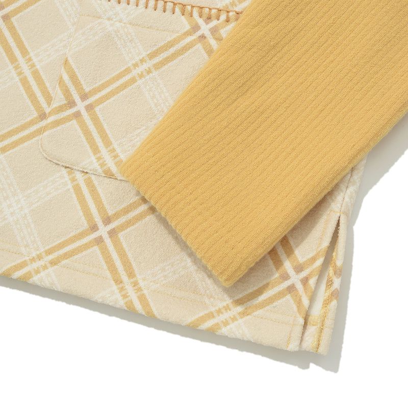 COLORING CHECK PATTERN SWEATSHIRT [MUSTARD]