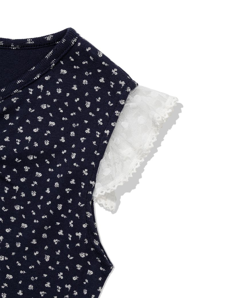FLOWER LACE SLEEVELESS(NAVY)