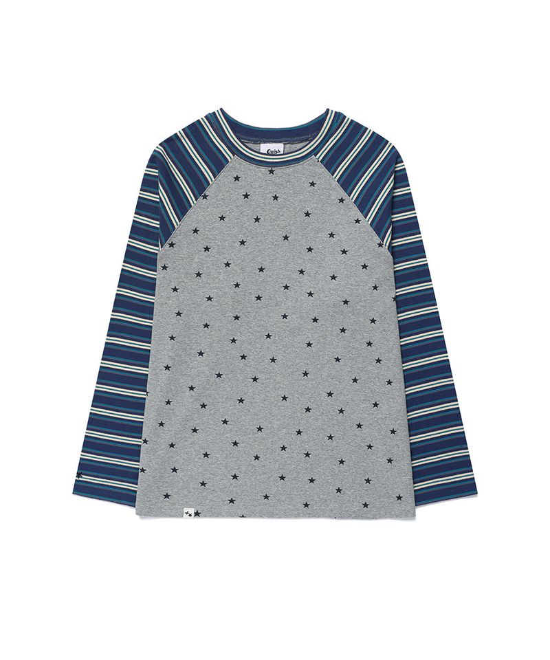 STRIPED STAR RAGLAN LS TEE BLUE(CV2GFFT561A)