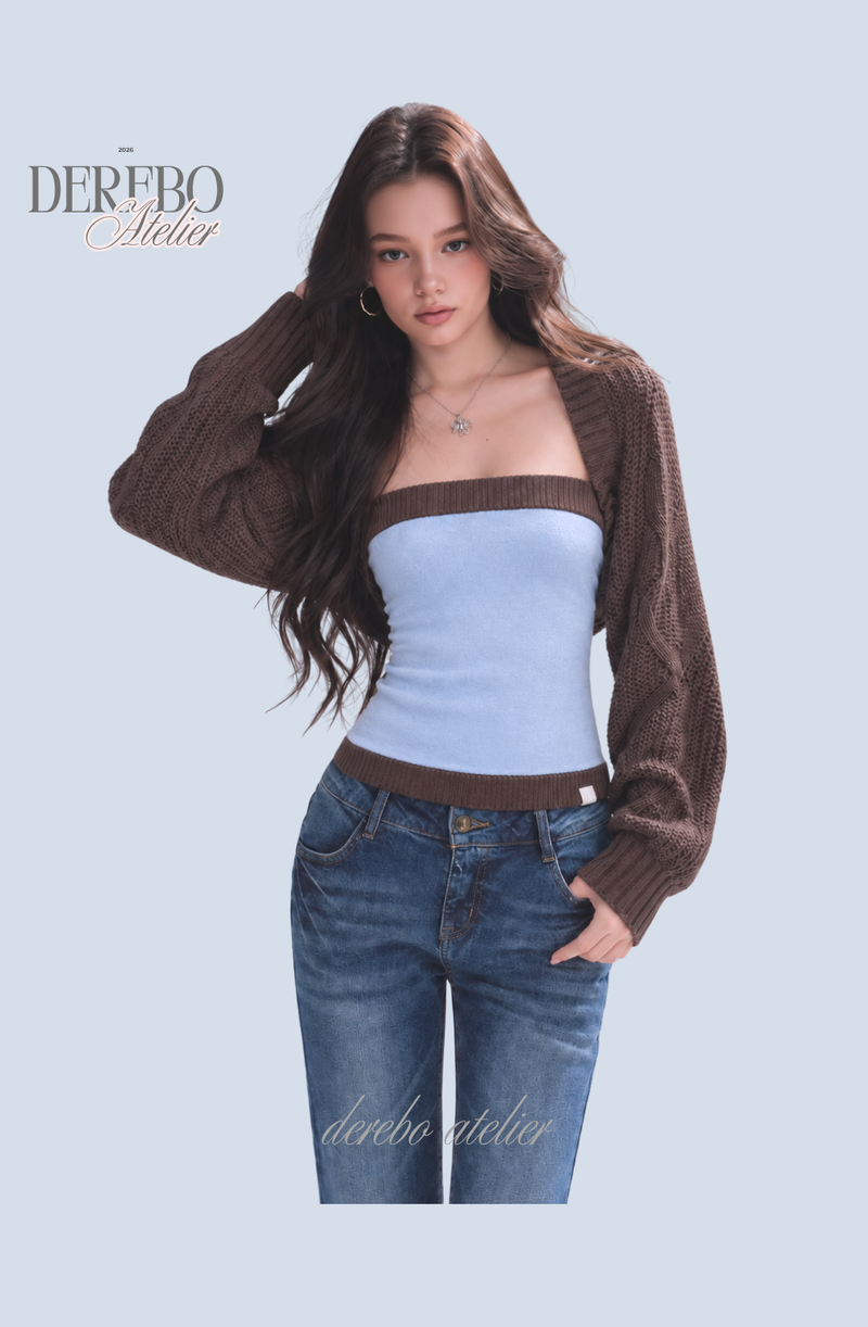 Blue Choco bolero cardigan top two-piece