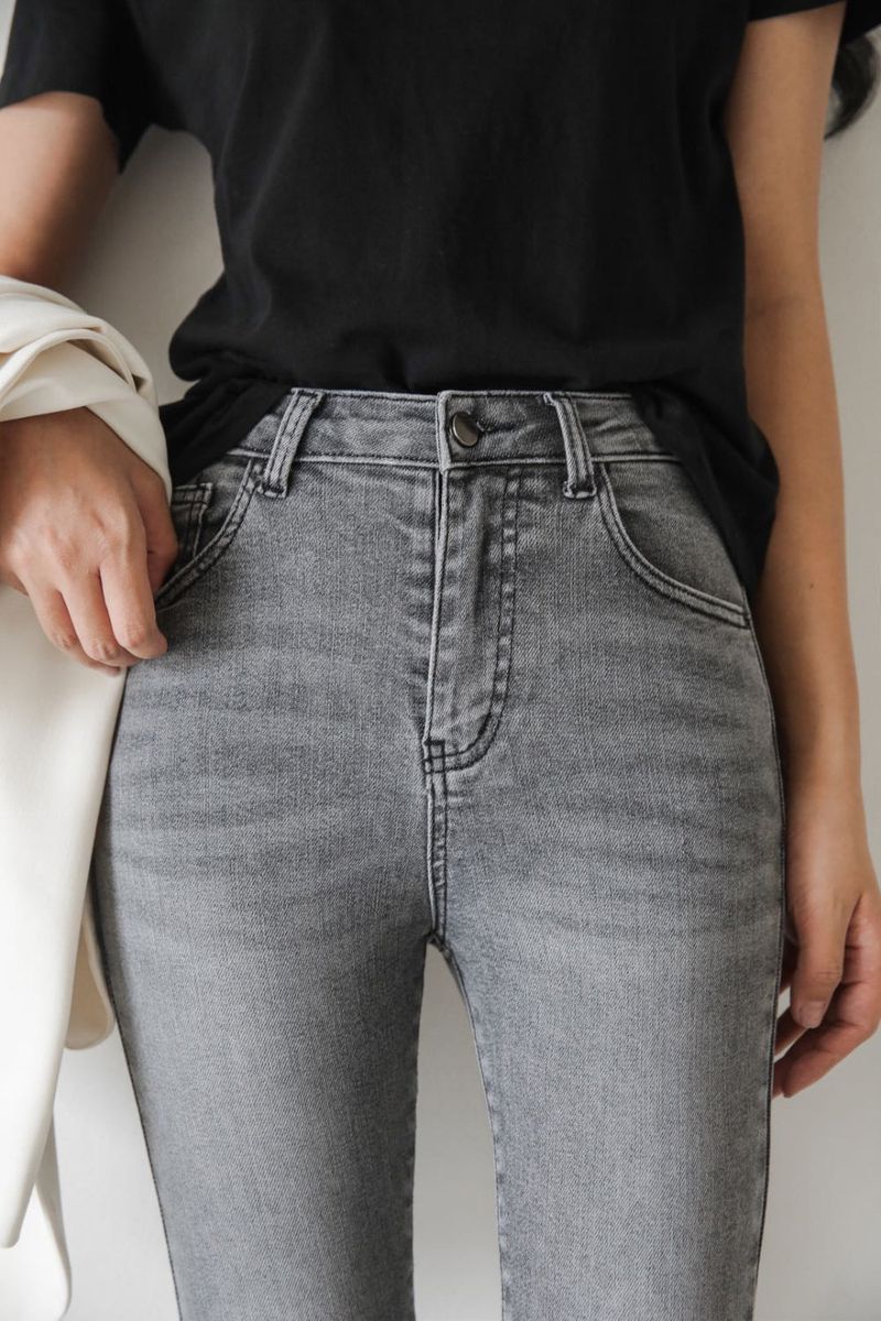 GRAY SKINNY JEAN [6860]