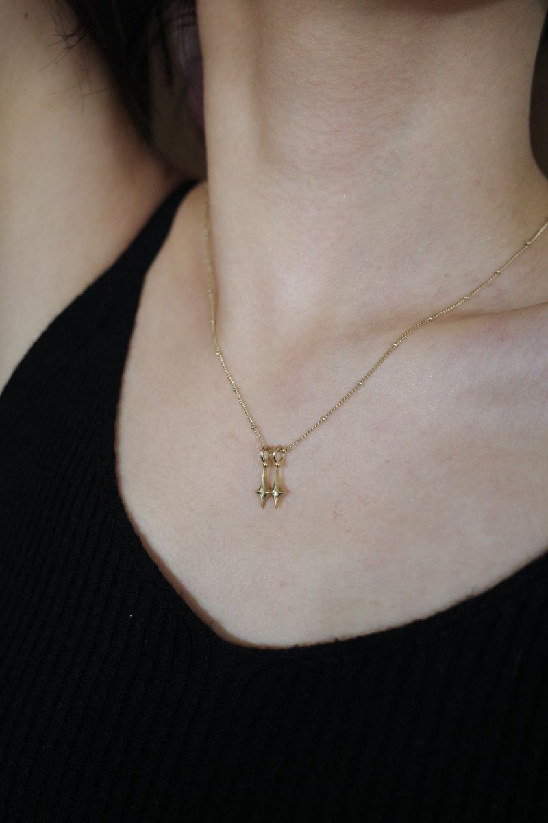 Double stars Necklace - Gold
