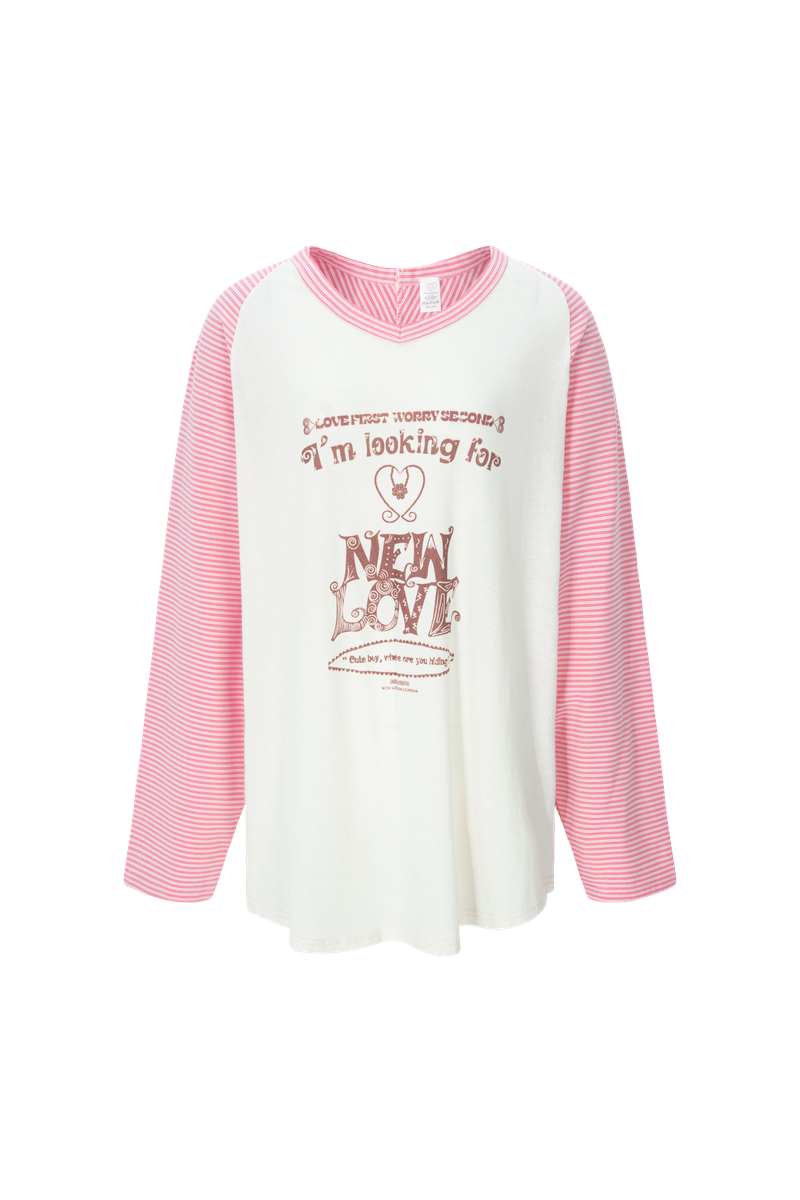 MINJIENA（ミンジエナ）の「NEW LOVE t-shirts red stripe（Tops）」