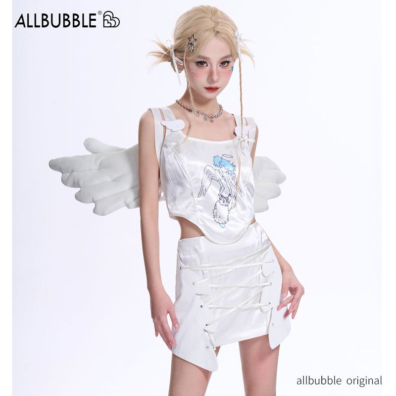 allbubble（オールバブル）の「allbubble エンジェルプリントベスト（トップス）」