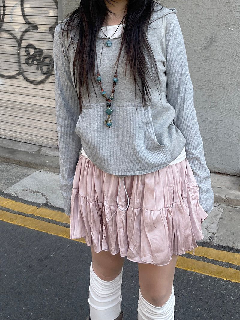 Mixed hooded sweatshirt.