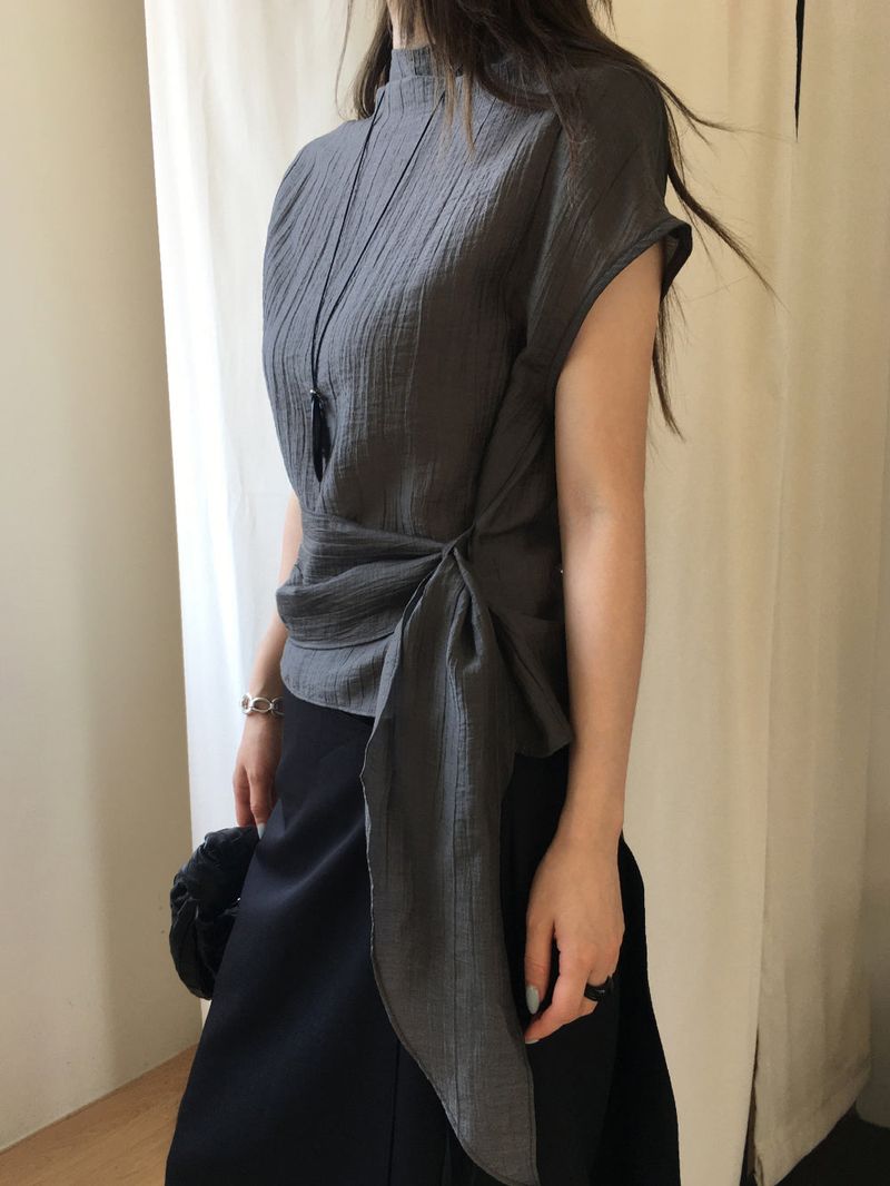 Moss wrap blouse