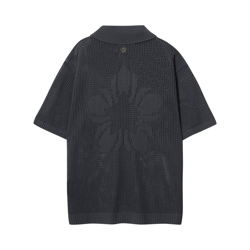 [ULKIN] MUGUNG Crochet Half Shirt_Charcoal