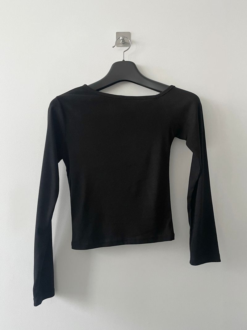 Funny diagonal slim off-shoulder T