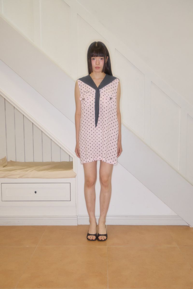 POLKA DOT SAILOR SLEEVELESS OPS (PINK)