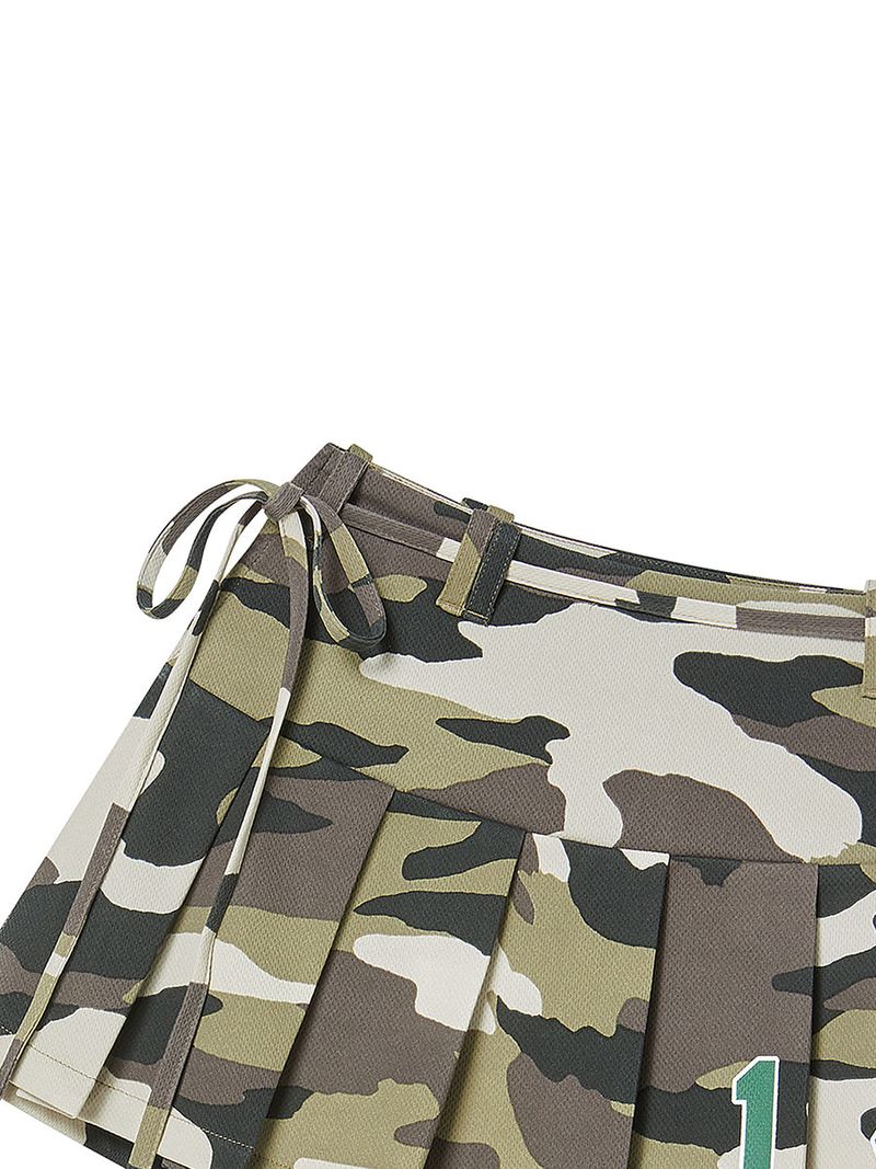 PLEATS WRAP SKIRT (CAMO)