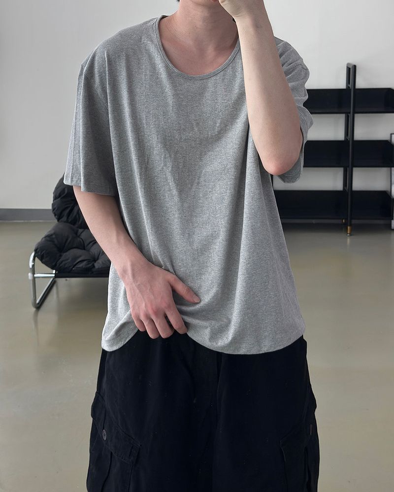 Erne Crop Over U Neck Short Sleeve Tee
