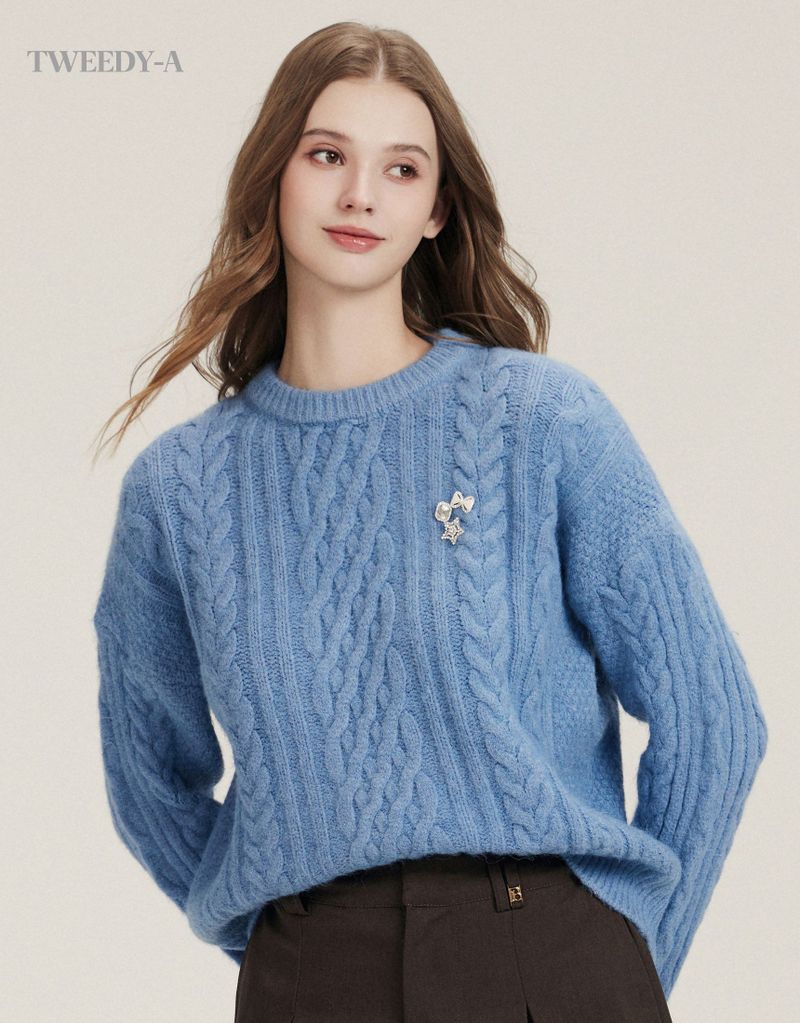 Willie Twisted Pullover Knit Top 4 Colors