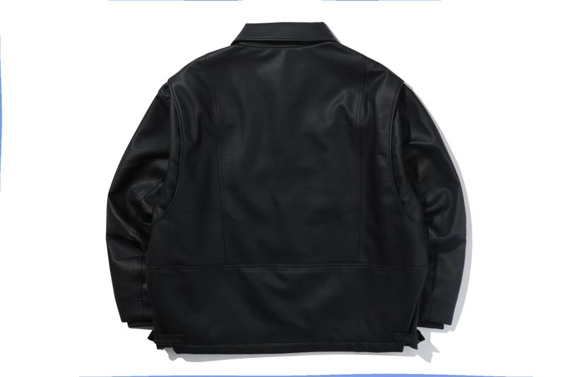 VEGAN LEATHER SINGLE JACKET_BLACK