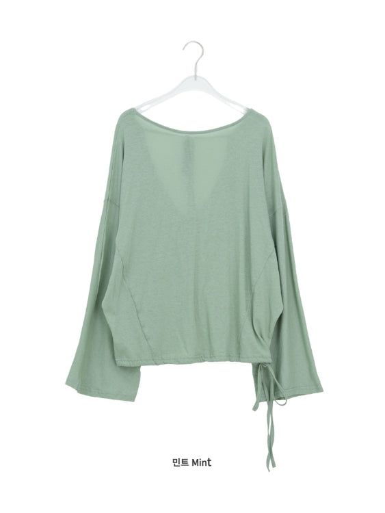 Roel Summer See-Through Deep V-Neck Long Sleeve Tee