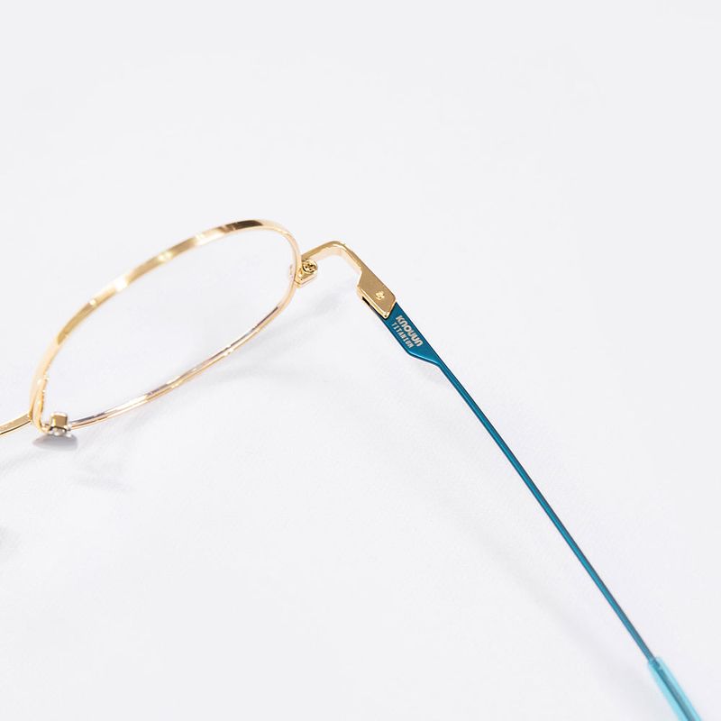 Knouun Round titanium glasses CODE. 103. B Sizzy Gold