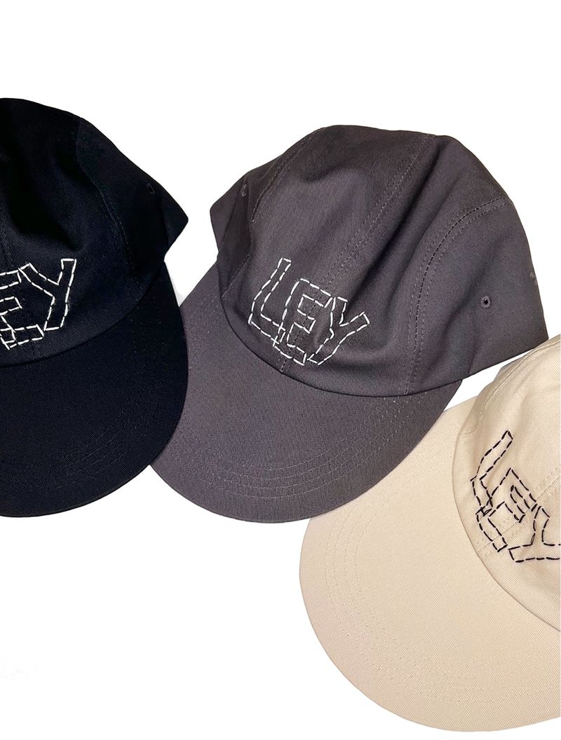 LEY Handstitch Long Brim Cap / Charcoal