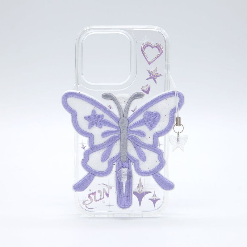 SUN CASE CLEAR  PATCH BUTTERFLY PURPLE