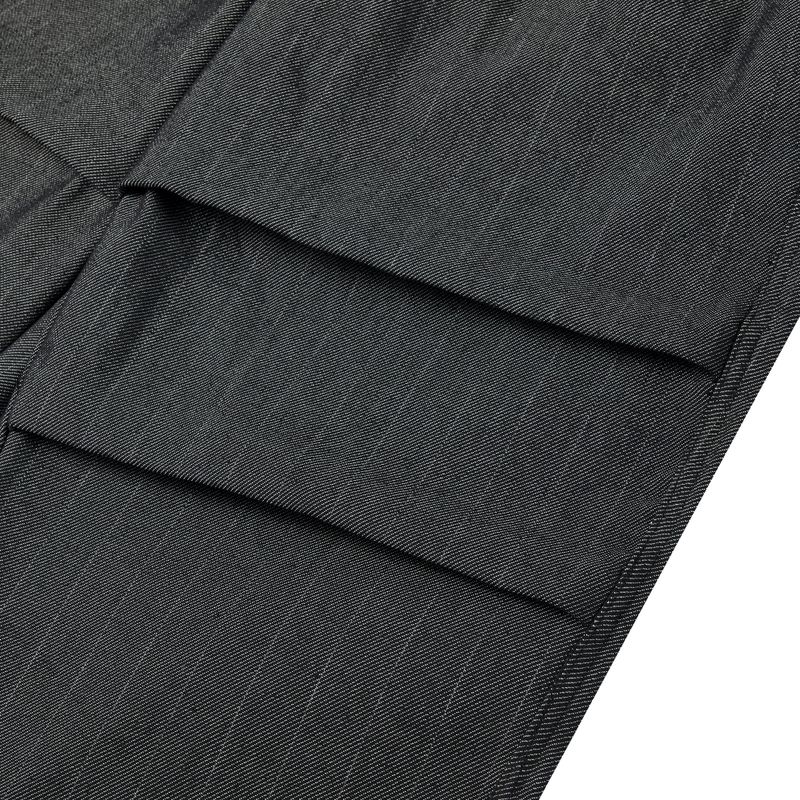 Stripe parachute denim Pants Black