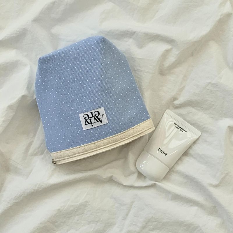classic pouch_dot small skyblue