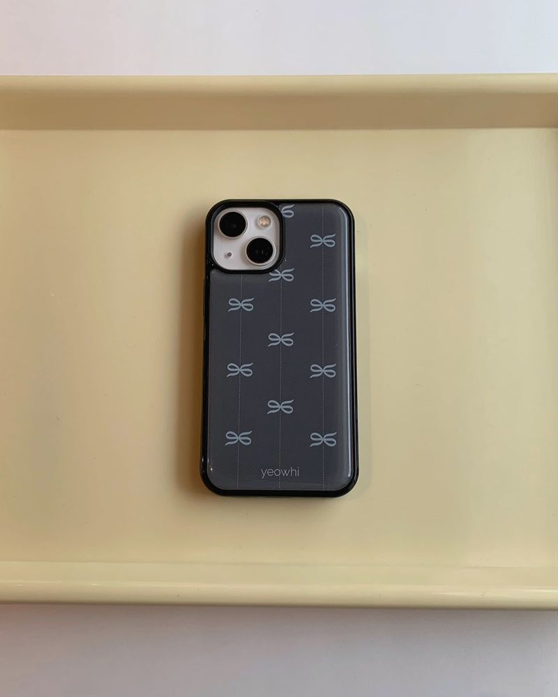 [MADE] mini logo dotted line epoxy bumper case_grey