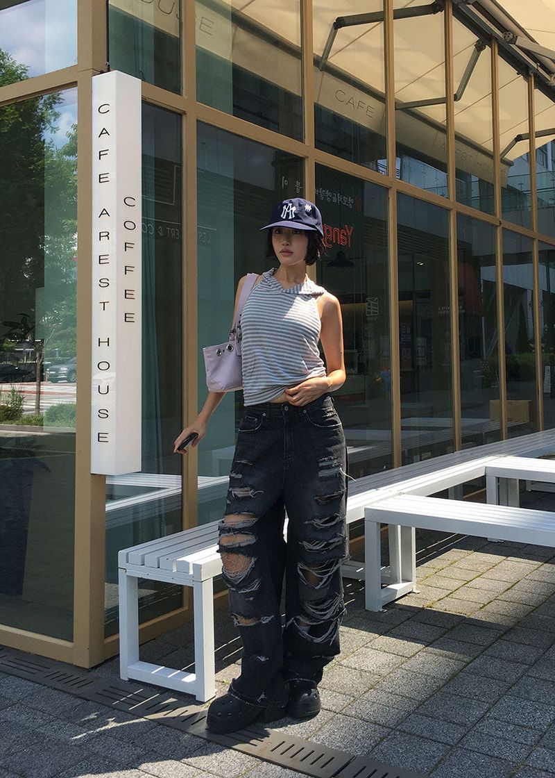 DAMAGE VINTAGE DENIM PANTS