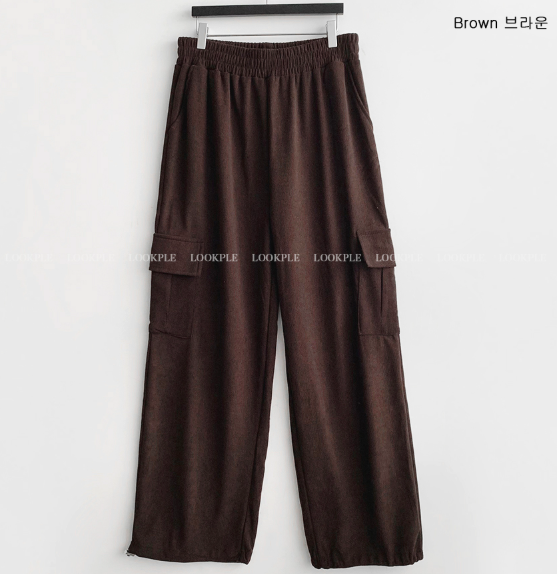 [In-house production]  First Corduroy Cargo String Wide Pants