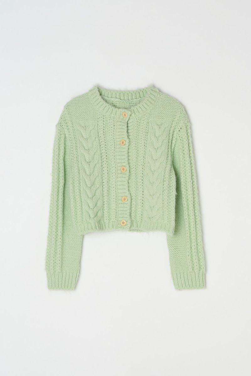 Nutty cable cardigan_mint