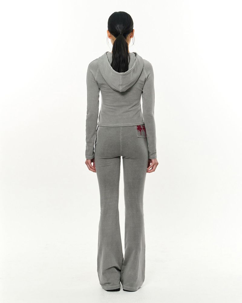 Patch Slim Hoodie _ Light Grey
