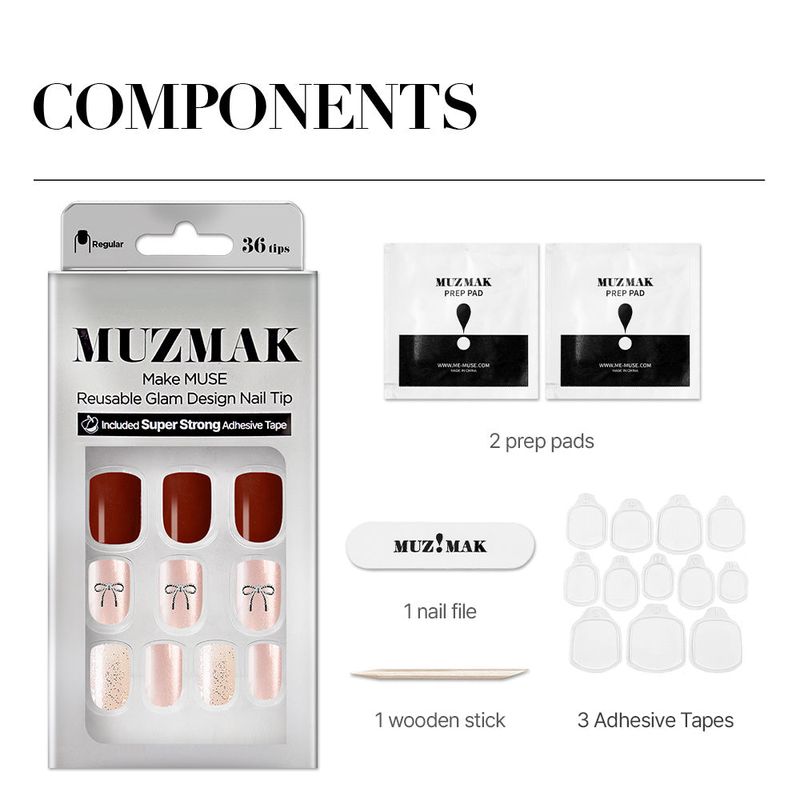 MUZMAK Reusable Glam Design Nail Tip Cherry on top(Regular)