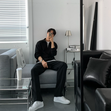 Hendes Daily Ribbed Semi-Zip Up Knit