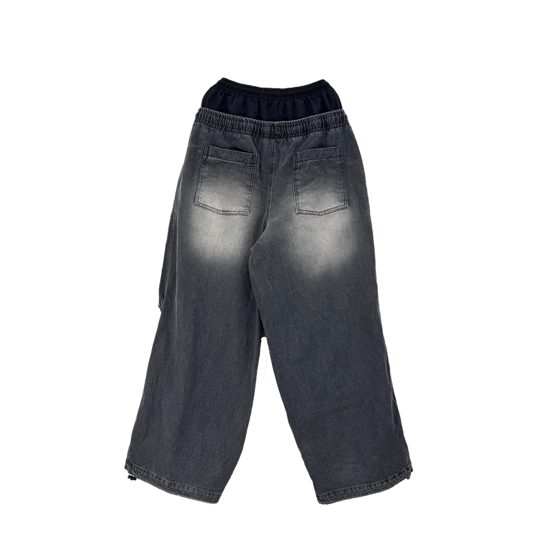 double waist denim pants