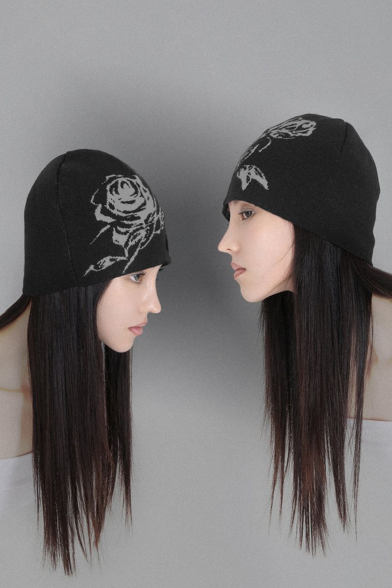 DARLING, YOU ARE BAD（YOU ARE BAD）の「ROSE JACQUARD BEANIE #BLACK（Hats）」