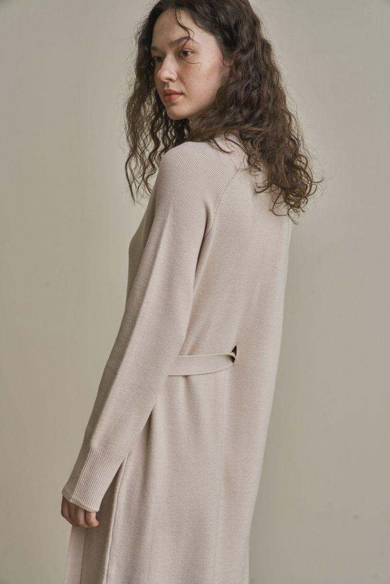 UNBALANCED KNIT DRESS_OATMEAL