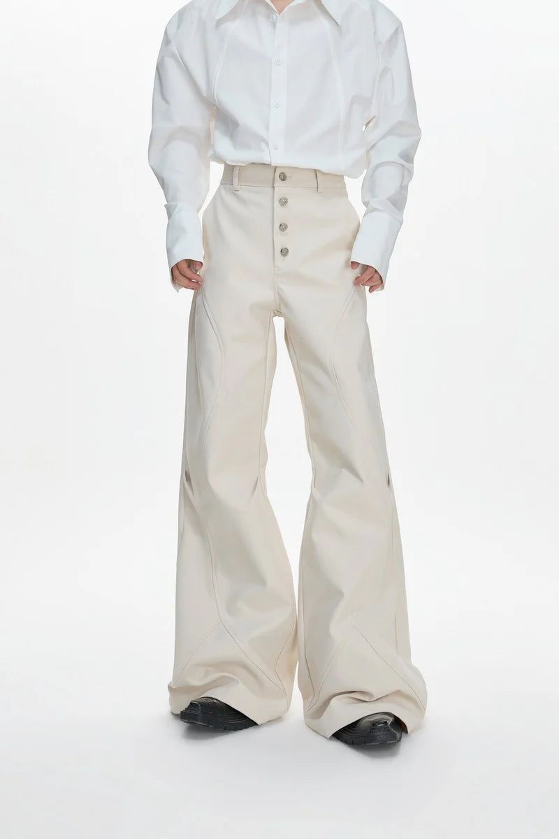 Pleated Flared Tailored Trousers