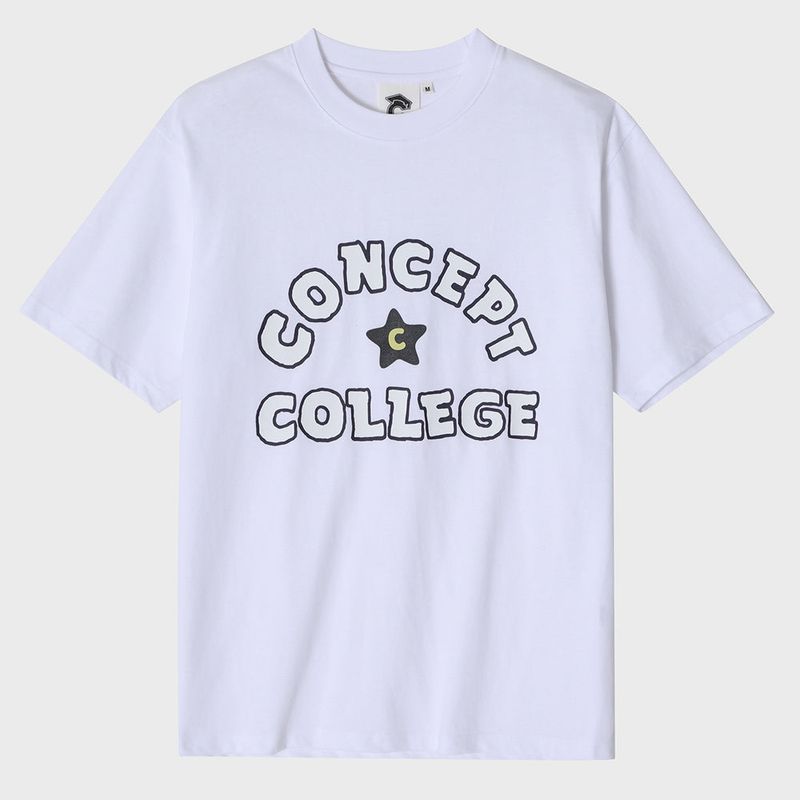 CONCEPT COLLEGE（コンセプトカレッジ）の「Concept College Hand Logo White Short Sleeve T-shirt [Unisex]（Tops）」
