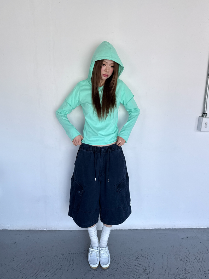 cut out layered hood T
