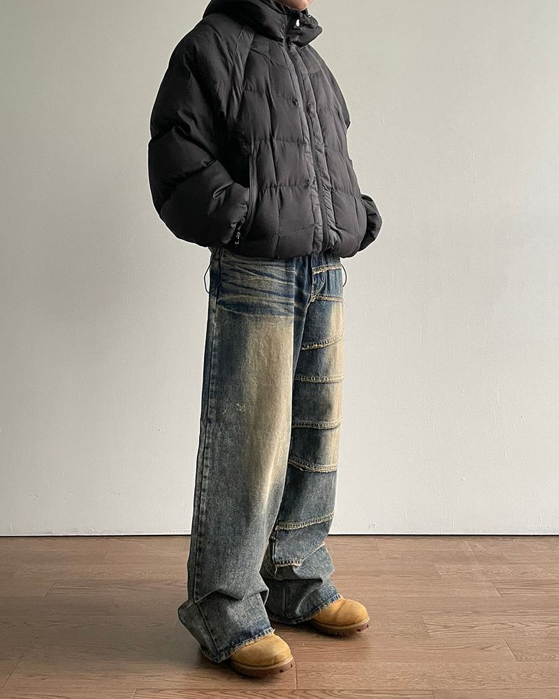 Unbalanced Cutting Denim Pants