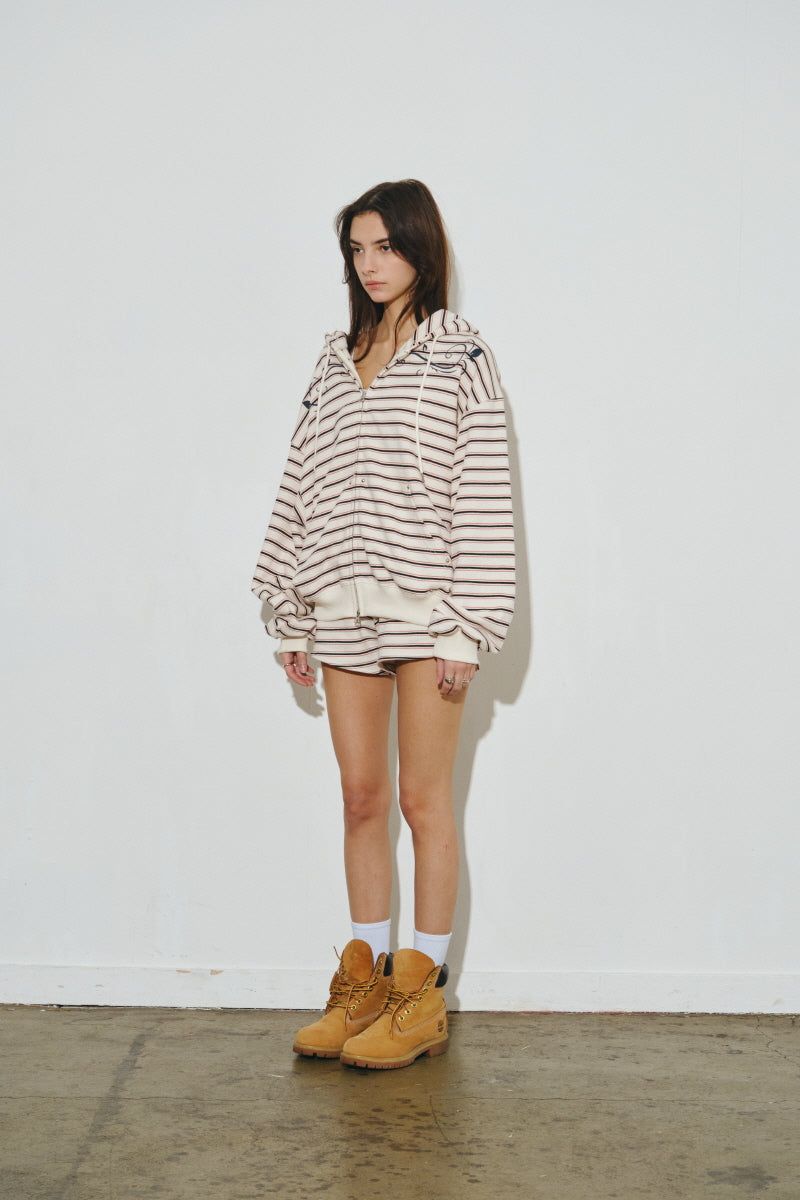 set st hood zip up (ivory)
