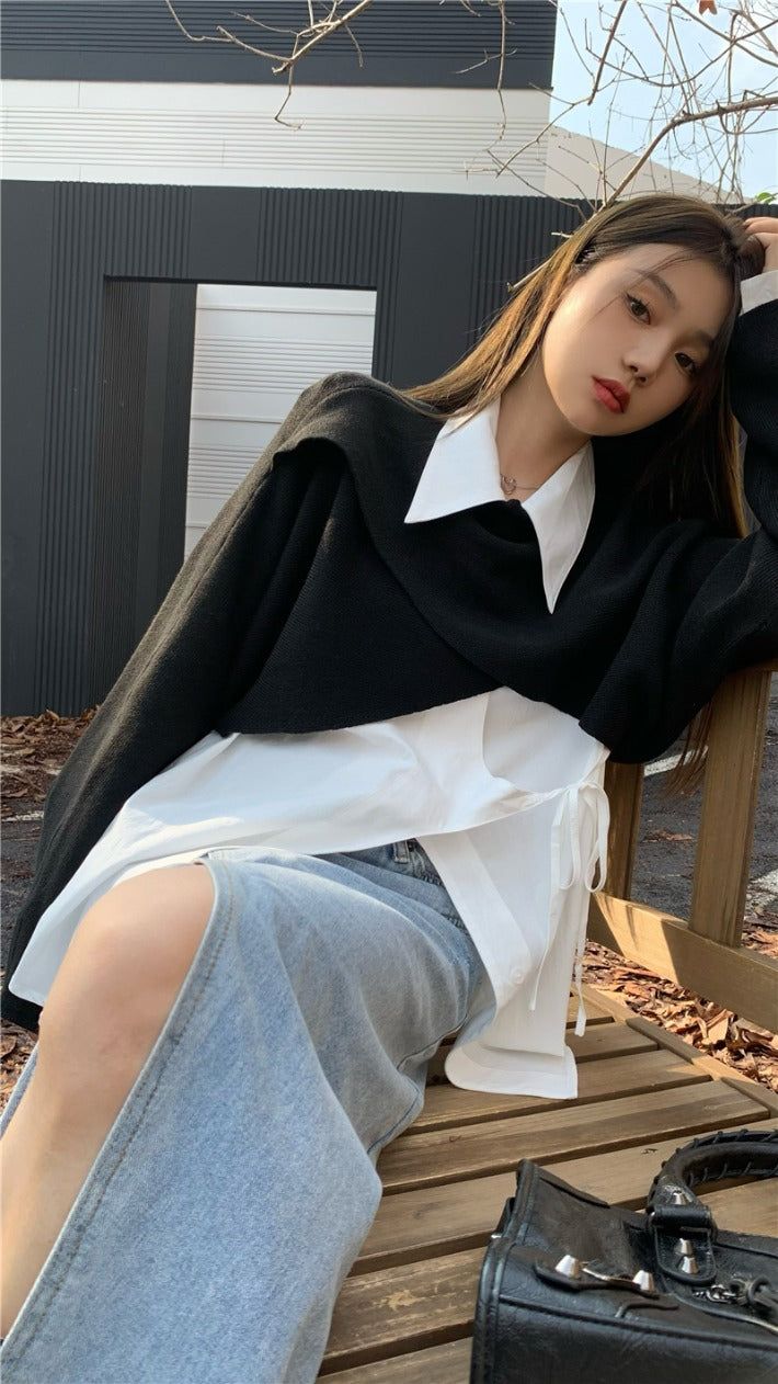 Twilight Shirt Cropped Knitwear (SET)