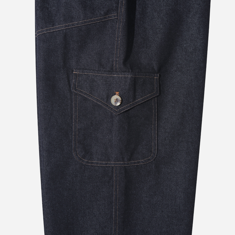 Button Non-fade Cargo Denim Pants