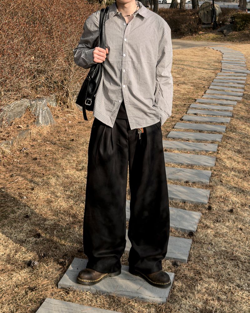 Tia Double-Pleat Wide Slacks