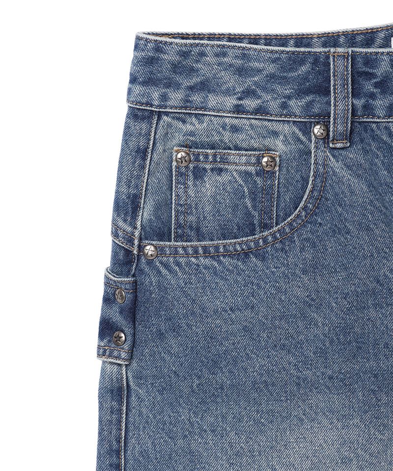 CINCH BACK CURVED DENIM PANTS BLUE(CV2GFFD110A)